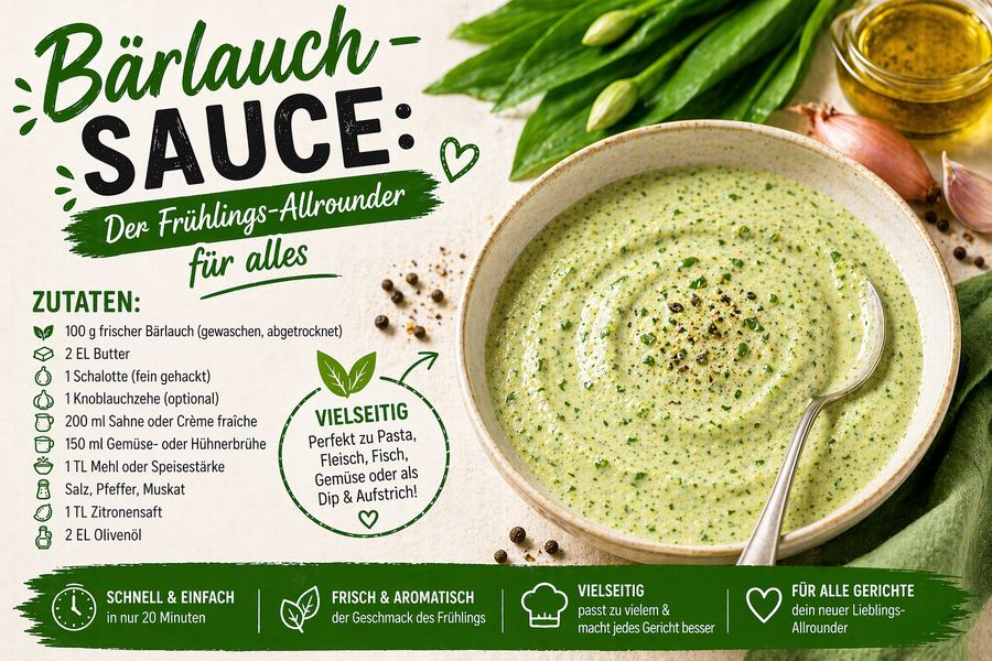 Bärlauch-Sauce: Der Frühlings-Allrounder für alles – Soßen Rezept – selber machen