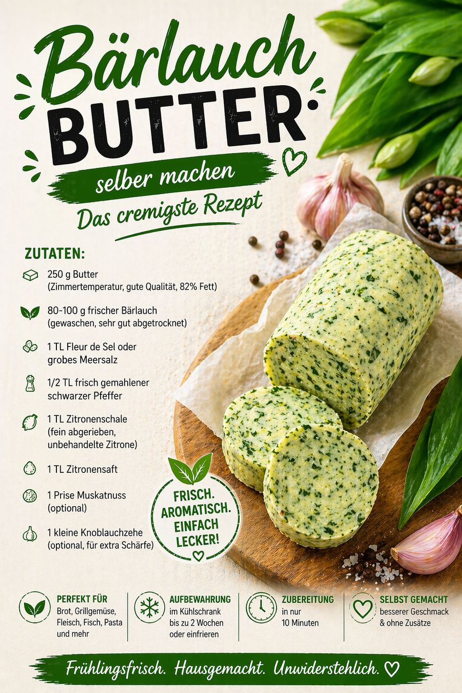 Pinterest Pin: Bärlauchbutter selber machen – Das cremigste Rezept