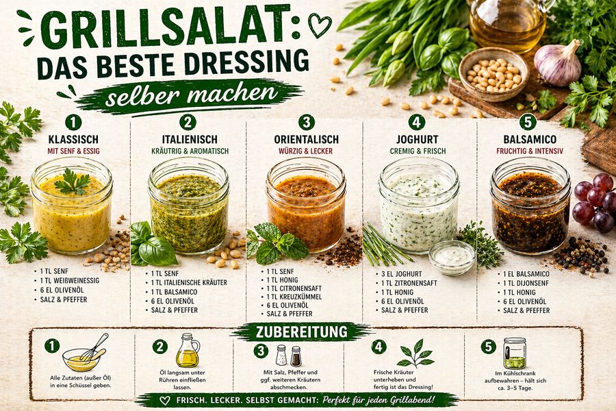 Grillsalat: Das beste Dressing selber machen – 5 Rezepte – von Lisa