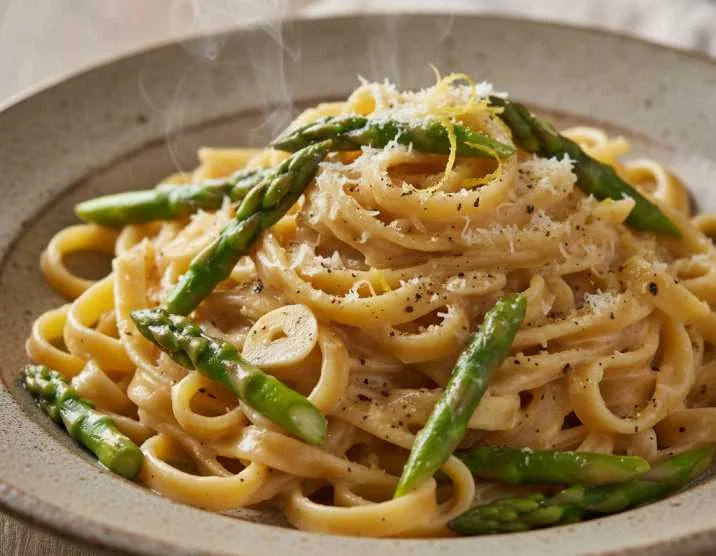 Grüner Spargel mit Pasta: Cremige Sauce in 25 Minuten – Pasta Rezept – einfach kochen