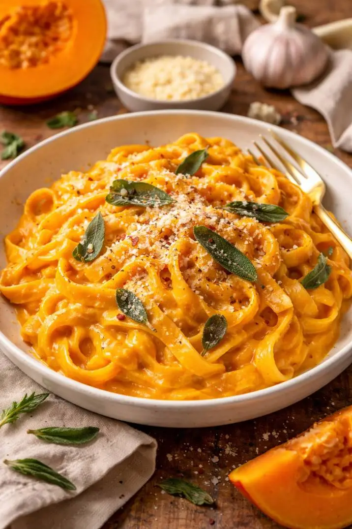 Kürbissauce Pasta –das cremigste Gericht des Herbstes – Pasta Rezept – einfach kochen