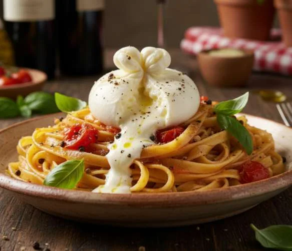 Pasta mit Burrata – Cremiger Luxus zum Verlieben – Pasta Rezept – einfach kochen