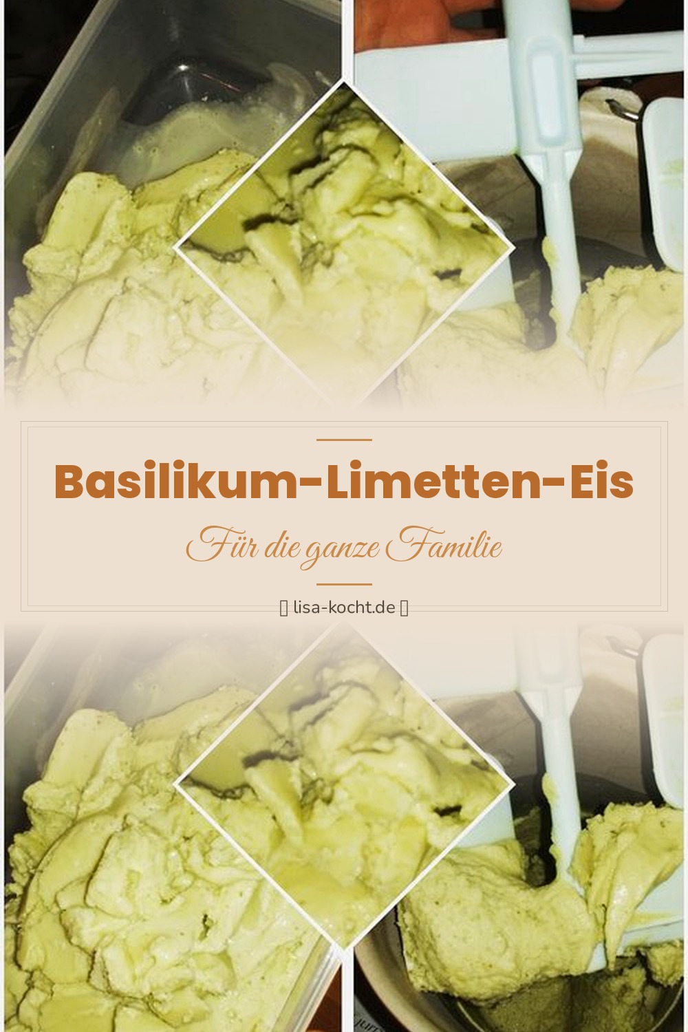 Pinterest Pin: Basilikum-Limetten-Eis – Erfrischendes Sommereis
