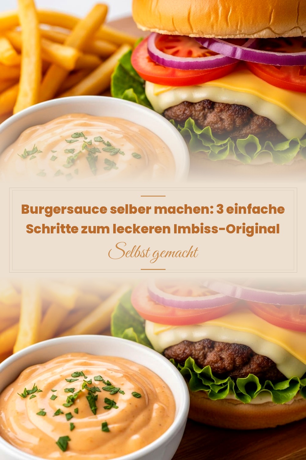 Pinterest Pin: Burgersauce selber machen: 3 einfache Schritte zum leckeren Imbiss-Original