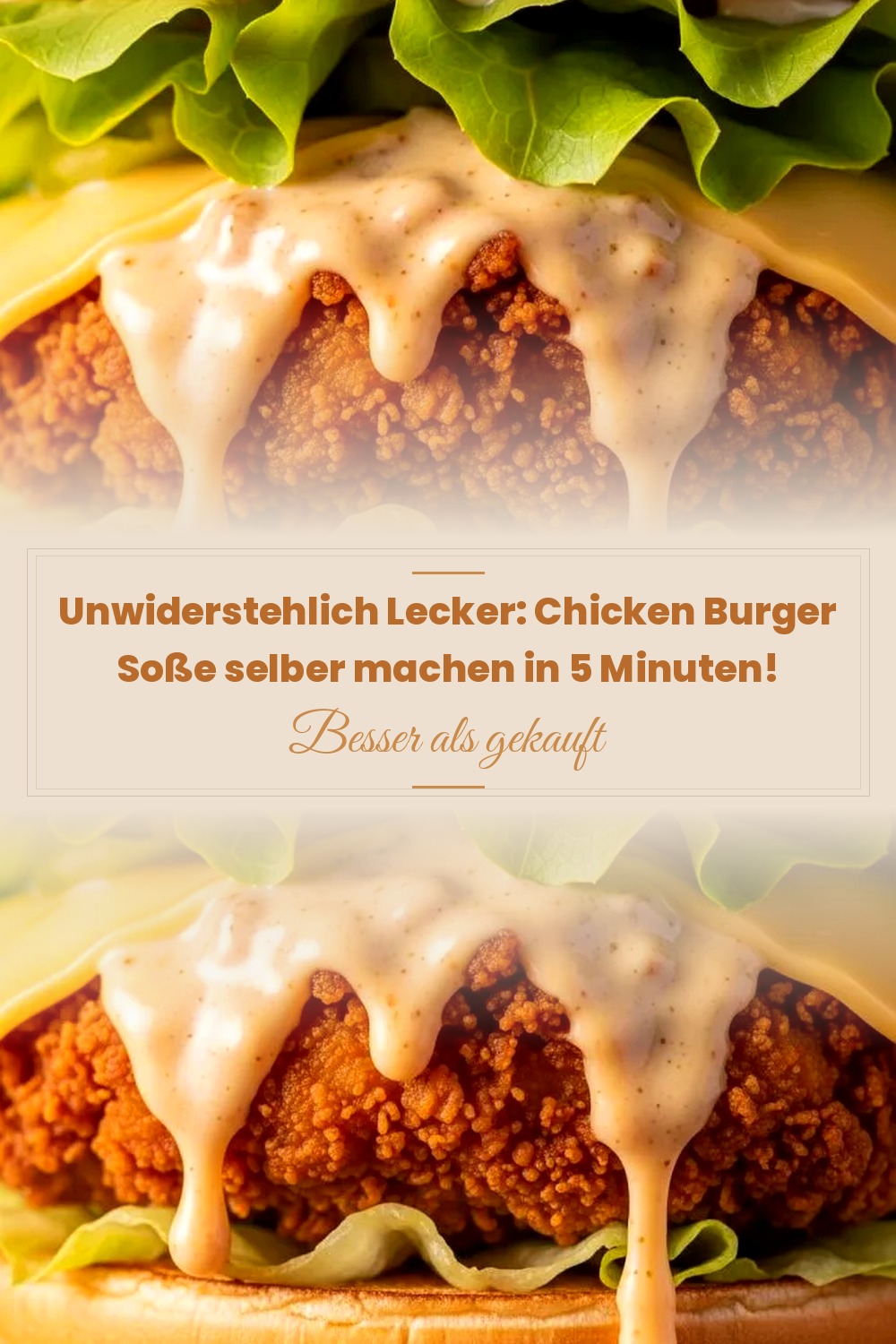 Pinterest Pin: Unwiderstehlich Lecker: Chicken Burger Soße selber machen in 5 Minuten!