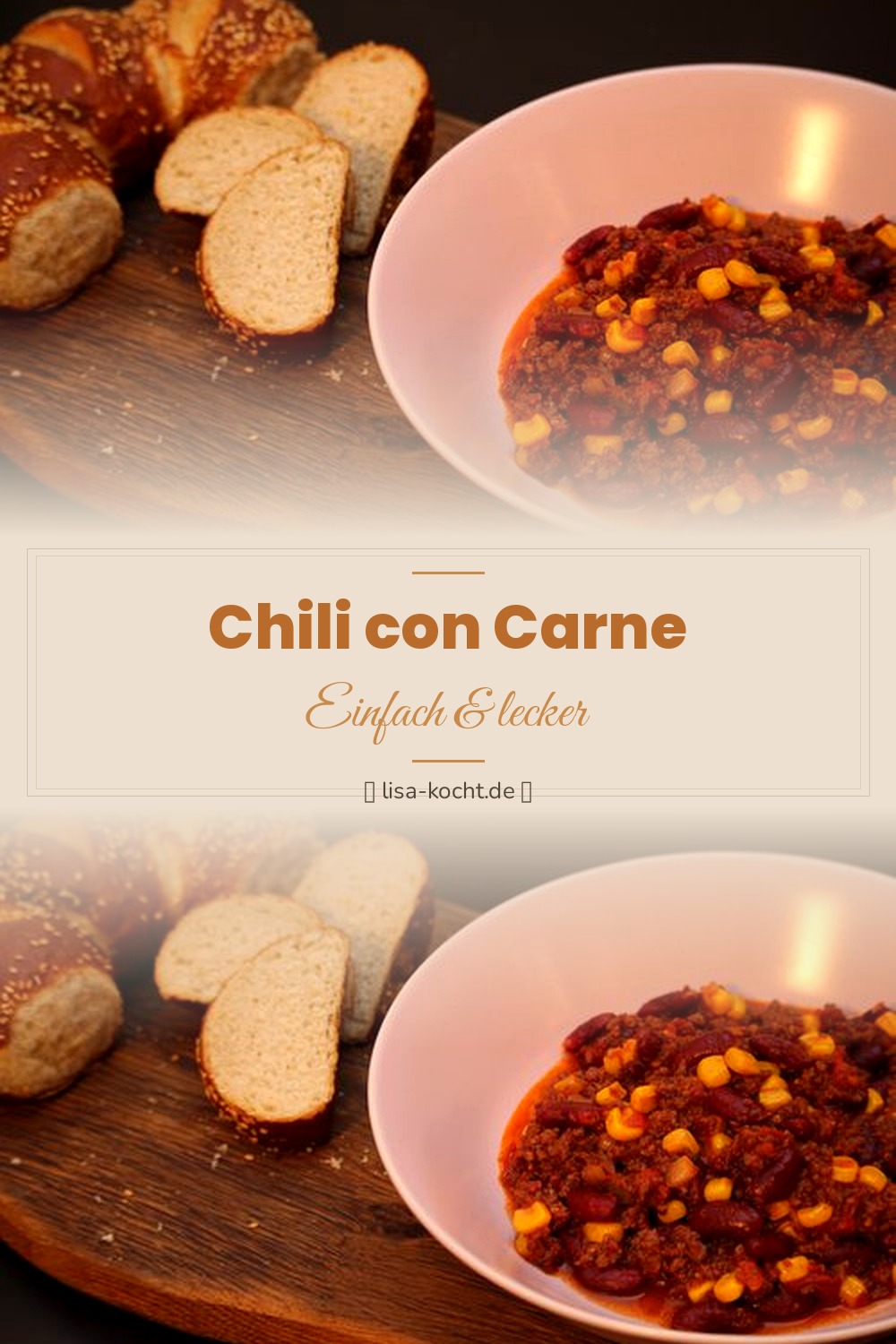Pinterest Pin: Chili con Carne Rezept – Das Original scharf & würzig