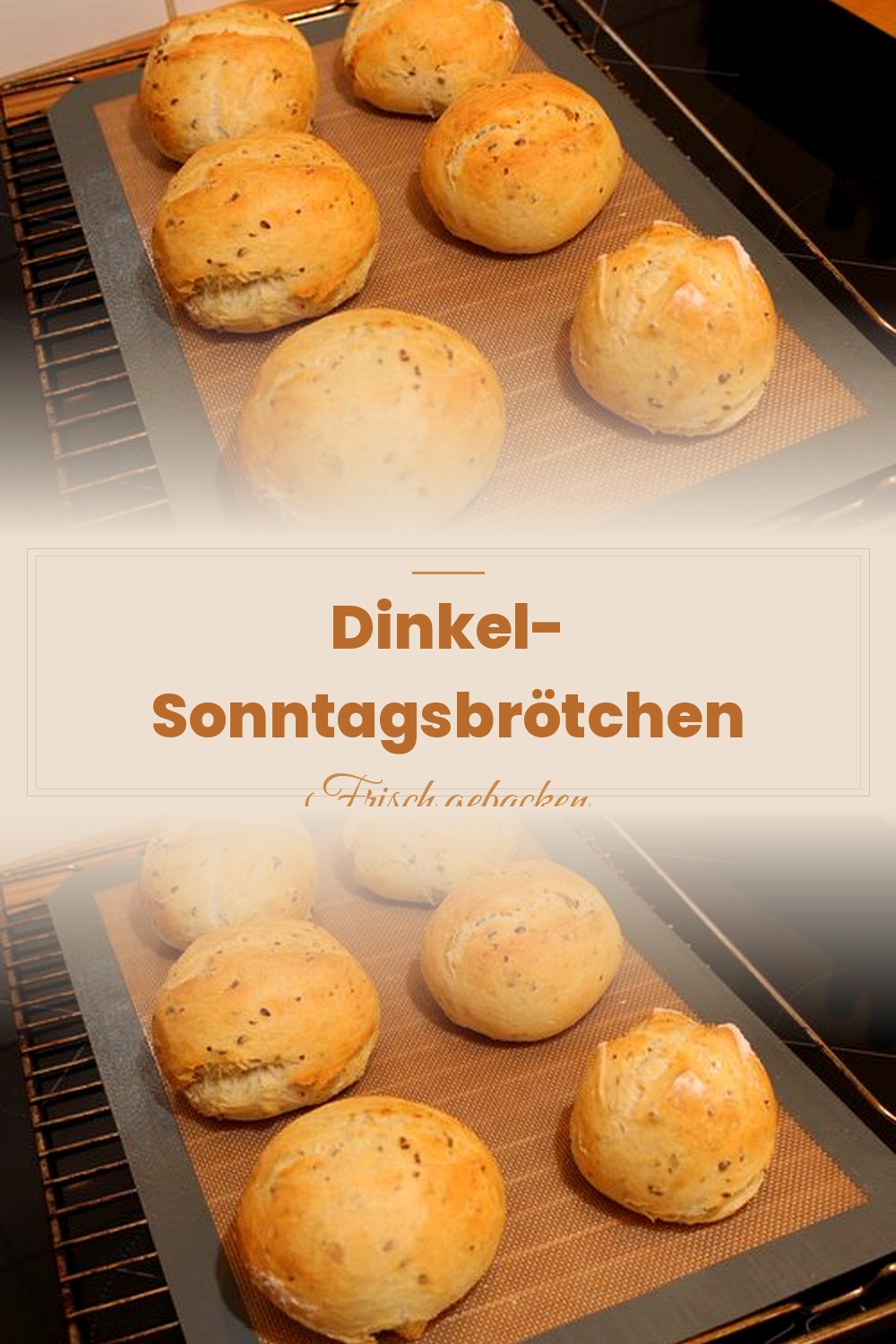 Pinterest Pin: Dinkel Sonntagsbrötchen – Fluffig & gesund