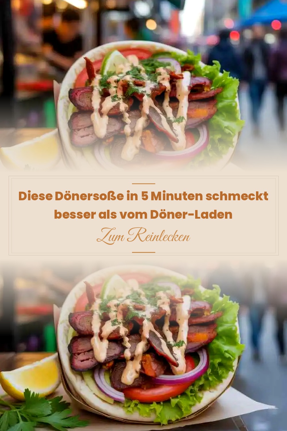 Pinterest Pin: Diese Dönersoße in 5 Minuten schmeckt besser als vom Döner-Laden