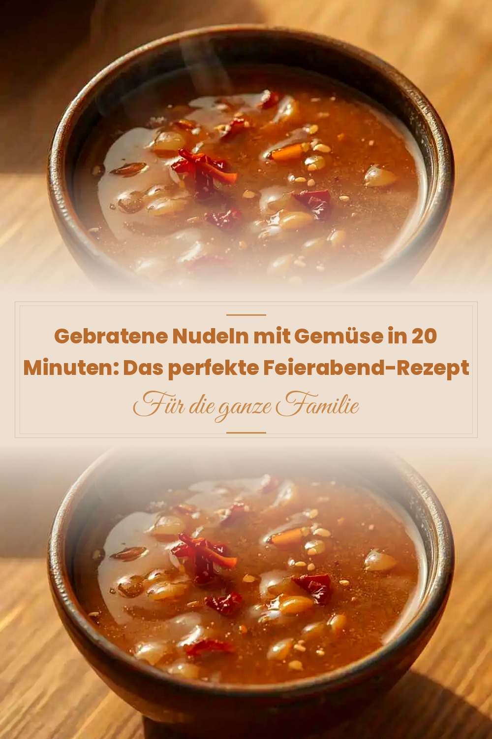 Pinterest Pin: Gebratene Nudeln mit Gemüse in 20 Minuten: Das perfekte Feierabend-Rezept