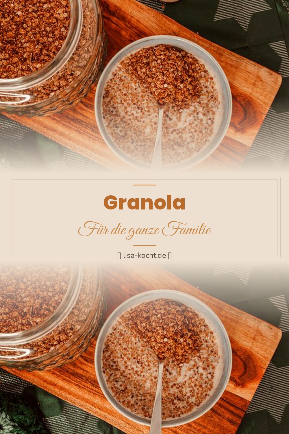 Pinterest Pin: Granola selber machen – Knuspriges Müsli aus dem Ofen