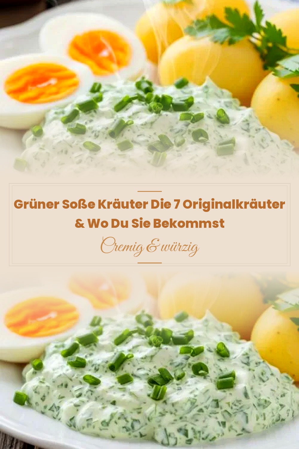 Pinterest Pin: Grüner Soße Kräuter  Die 7 Originalkräuter & Wo Du Sie Bekommst