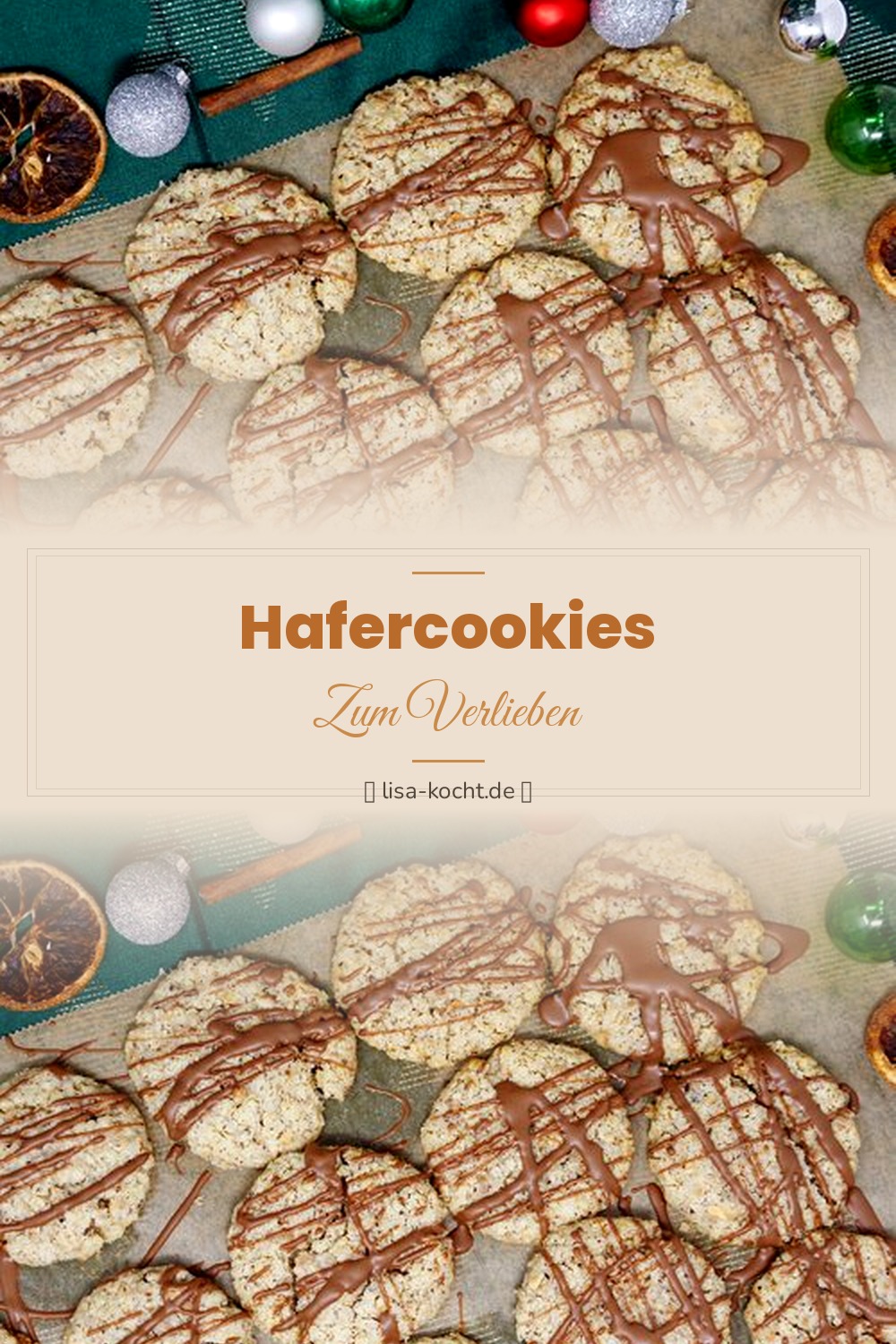 Pinterest Pin: Hafercookies Rezept – Gesunde Kekse ohne Mehl & Zucker
