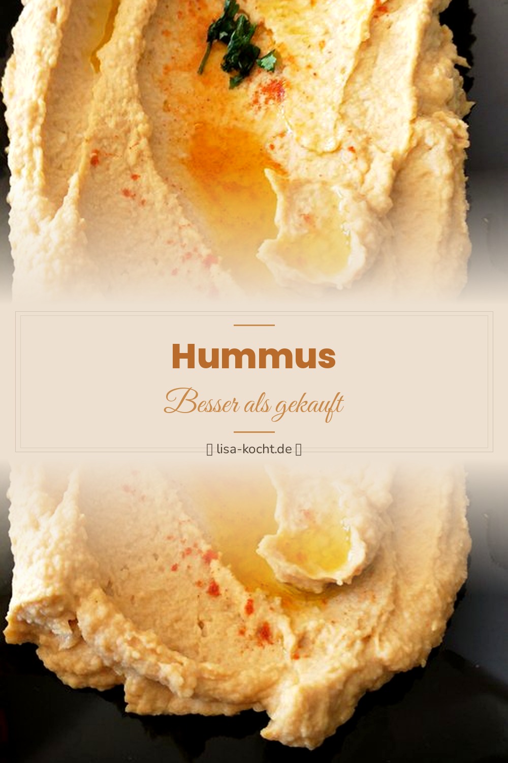 Pinterest Pin: Hummus selber machen – Das cremige Kichererbsen-Original