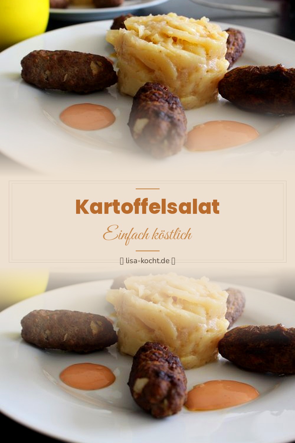 Pinterest Pin: Kartoffelsalat Rezept – Der klassische mit Mayonnaise