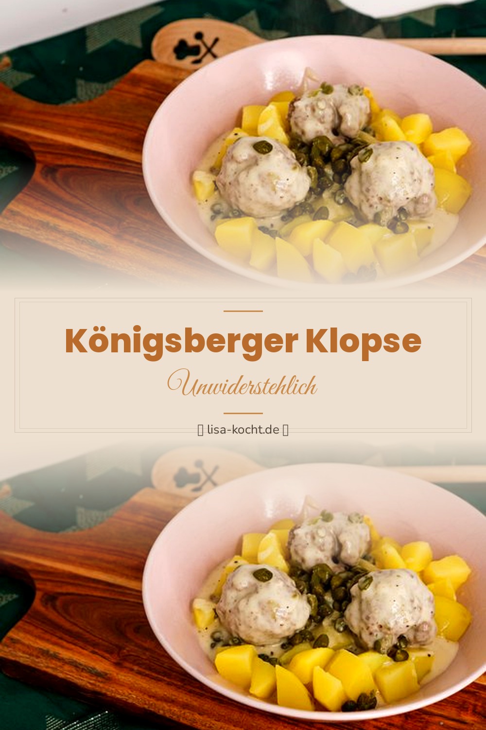 Pinterest Pin: Königsberger Klopse Rezept – Klassiker in Kapernsoße
