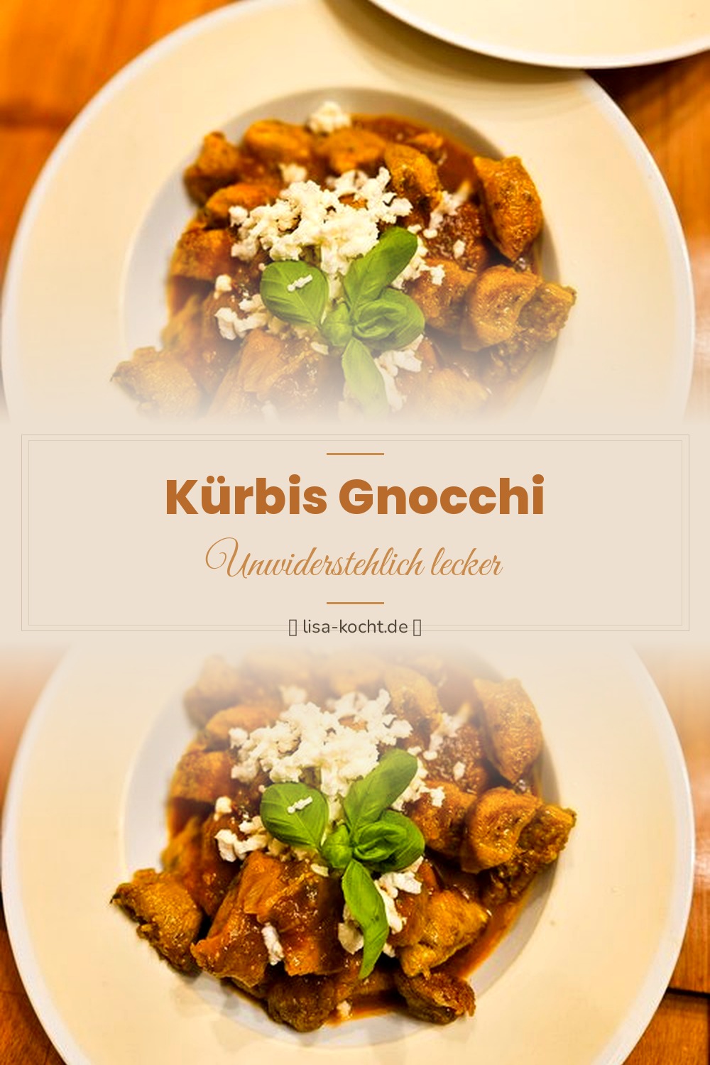 Pinterest Pin: Kürbis Gnocchi Rezept – Samtig & herbstlich