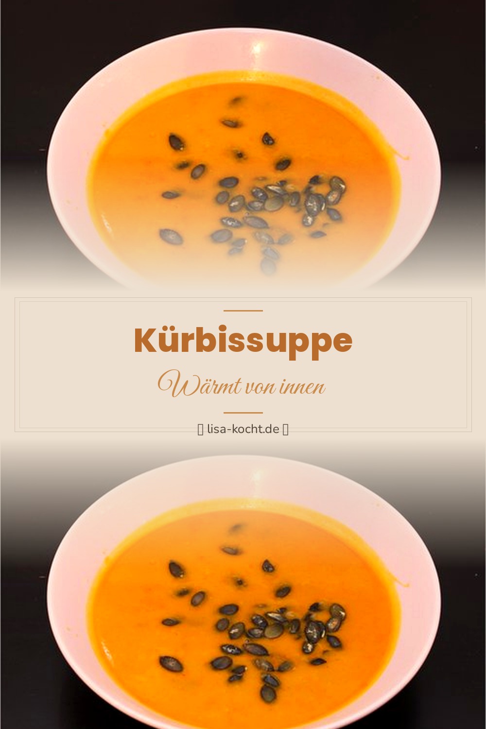 Pinterest Pin: Kürbissuppe Rezept – Cremig & würzig im Herbst