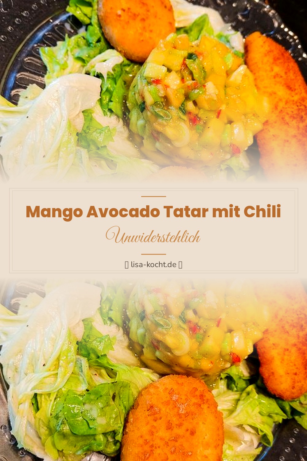 Pinterest Pin: Mango-Avocado-Tatar mit Chili – Frisch & exotisch