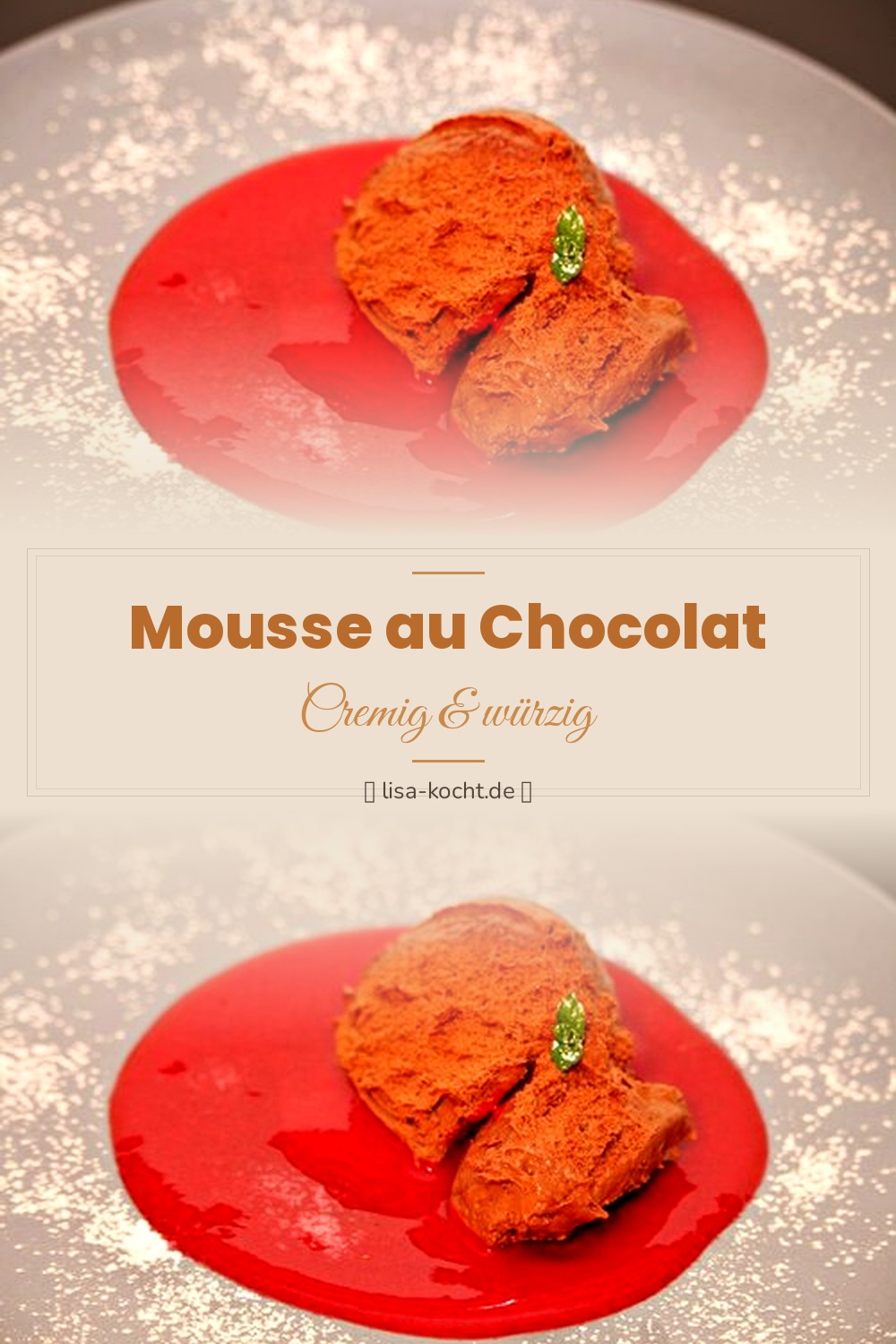 Pinterest Pin: Mousse au Chocolat Rezept – Cremig & luftig wie in Paris