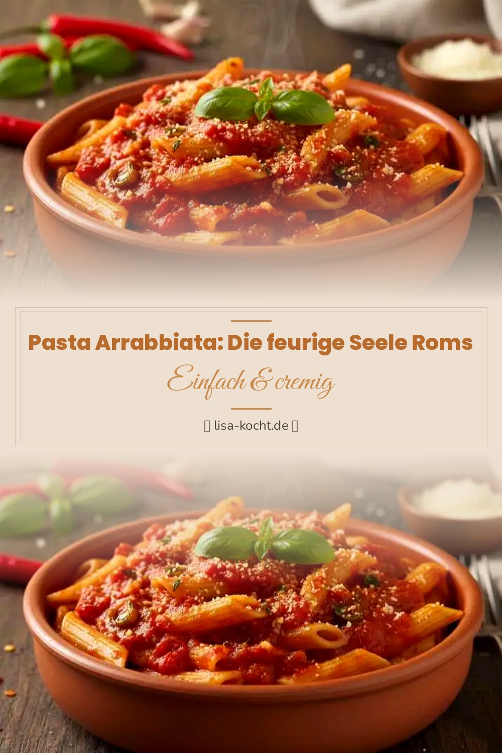 Pinterest Pin: Pasta Arrabbiata: Die feurige Seele Roms