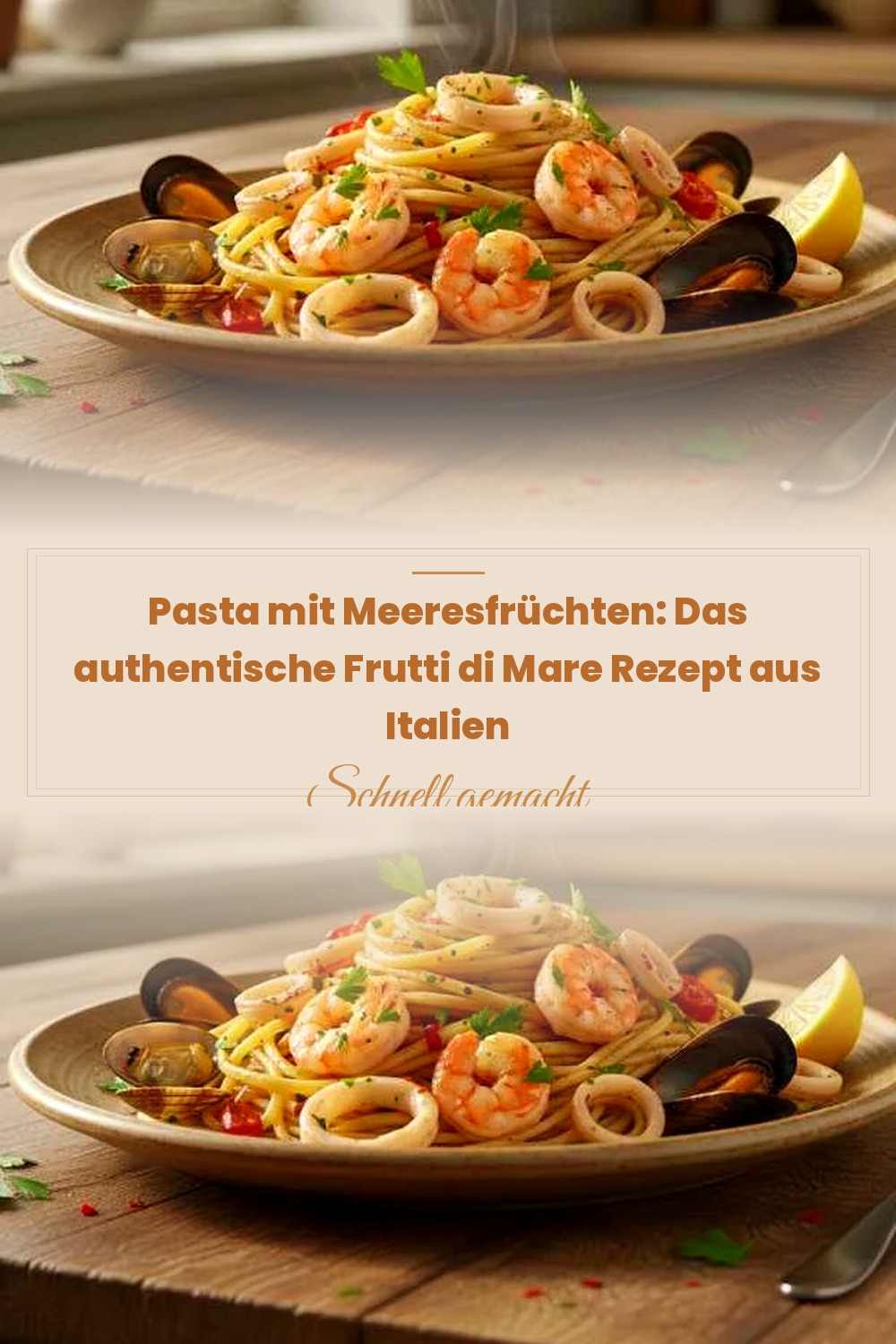Pinterest Pin: Pasta mit Meeresfrüchten: Das authentische Frutti di Mare Rezept aus Italien