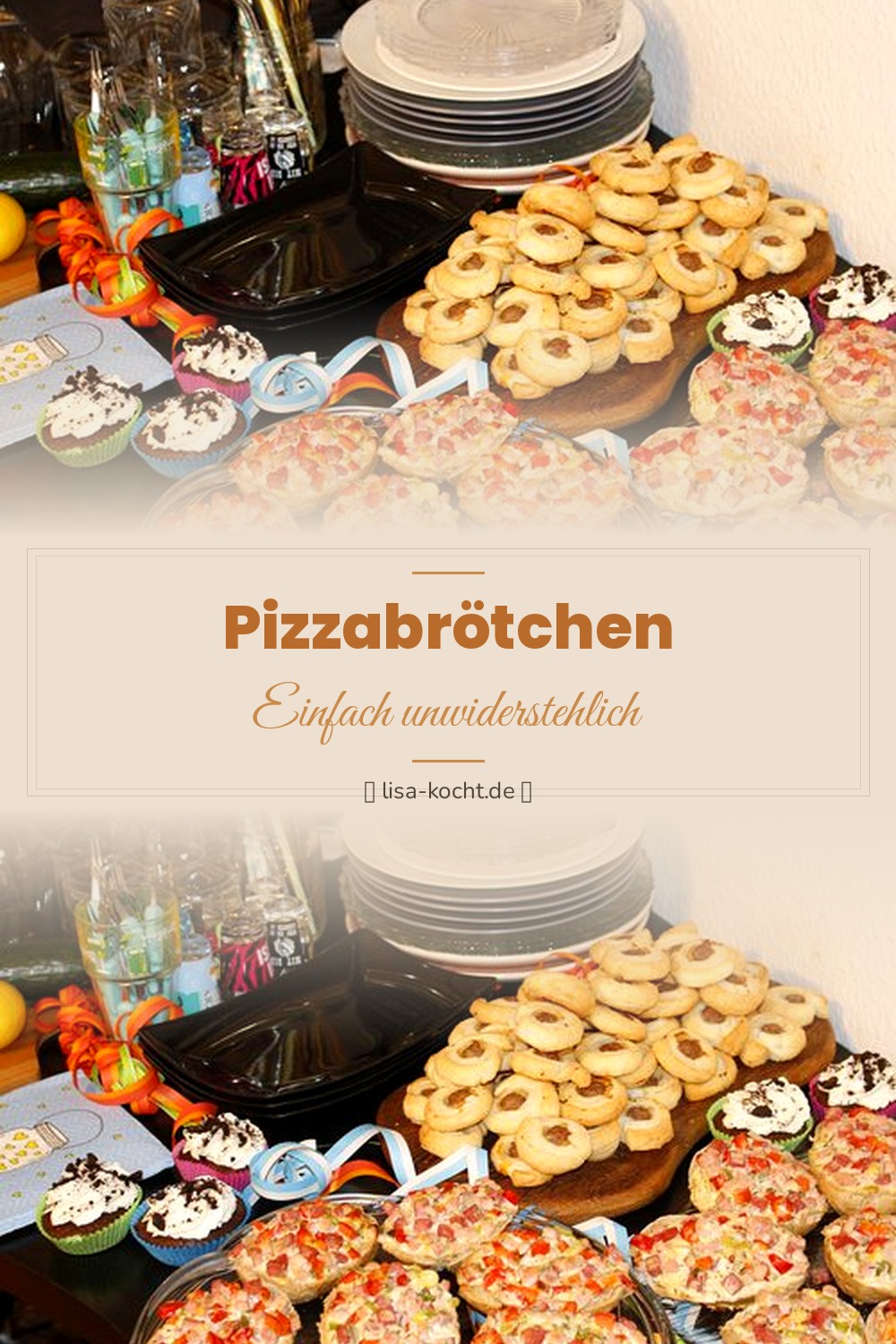 Pinterest Pin: Pizzabrötchen Rezept – Schnell & beliebt bei Kindern