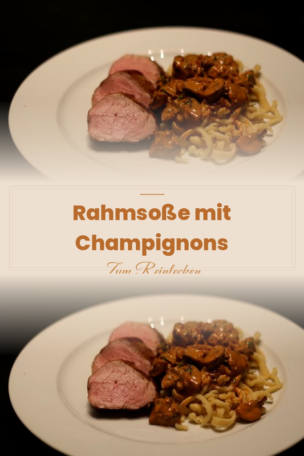 Pinterest Pin: Rahmsoße mit Champignons – Cremig & in 15 Minuten fertig