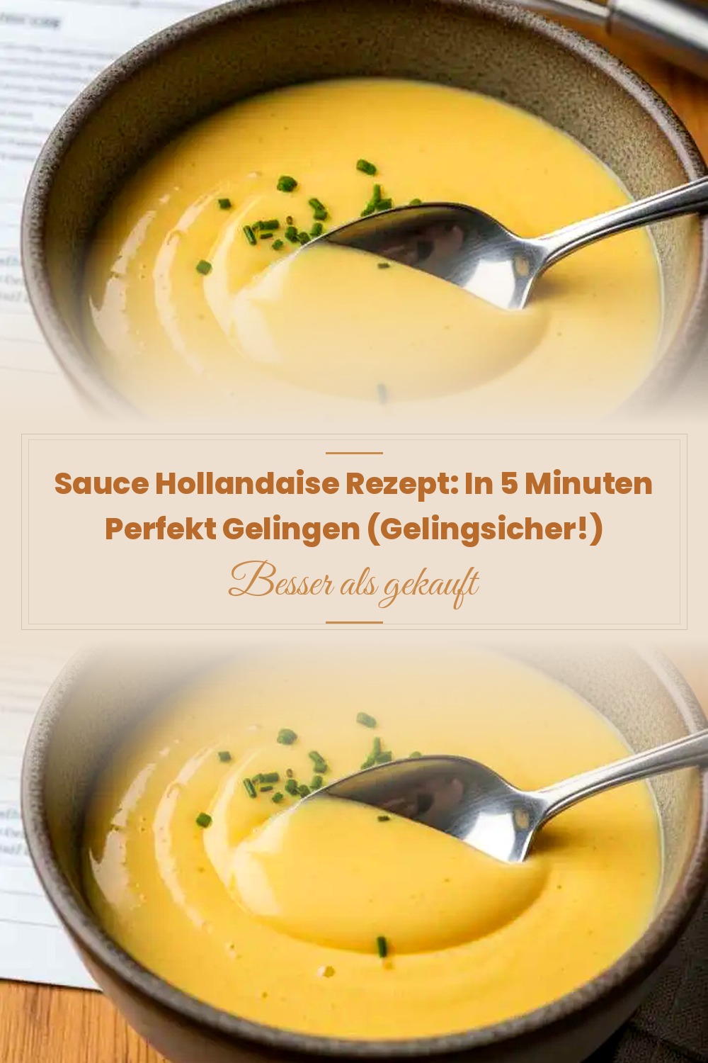 Pinterest Pin: Sauce Hollandaise Rezept: In 5 Minuten Perfekt Gelingen (Gelingsicher!)