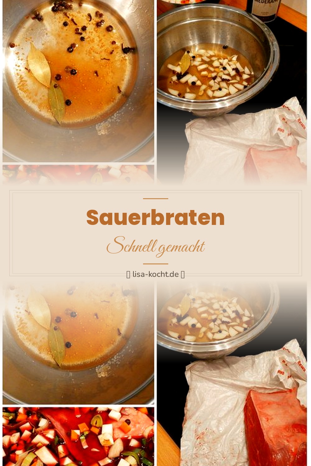 Pinterest Pin: Sauerbraten Rezept – Zart geschmorter Braten mit Soße
