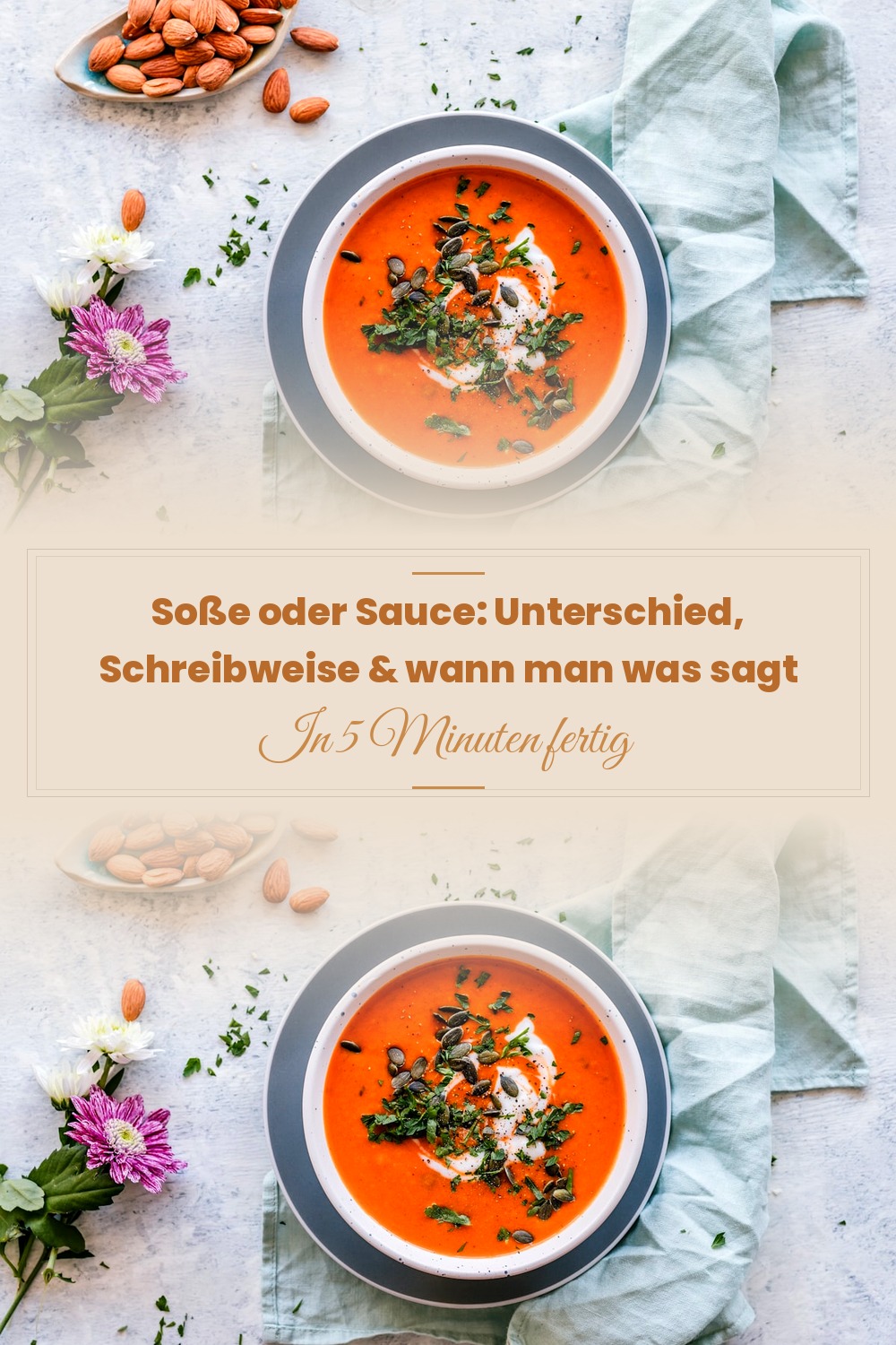 Pinterest Pin: Soße oder Sauce: Unterschied, Schreibweise & wann man was sagt