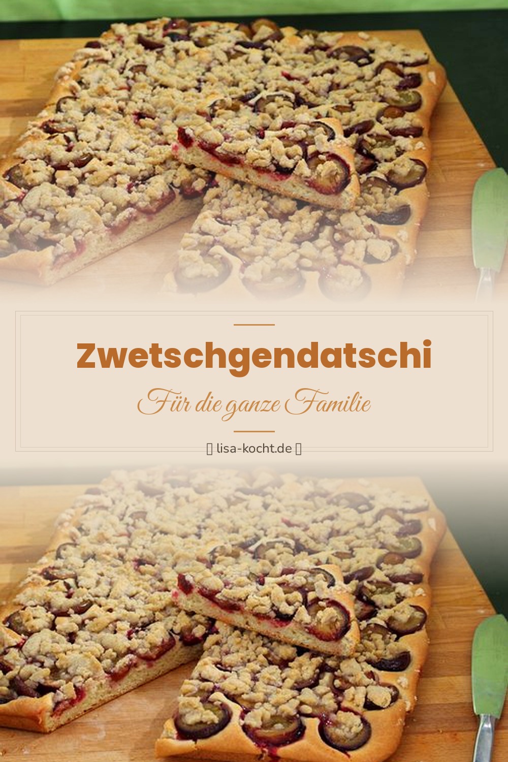 Pinterest Pin: Zwetschgendatschi Rezept – Bayrischer Pflaumenkuchen